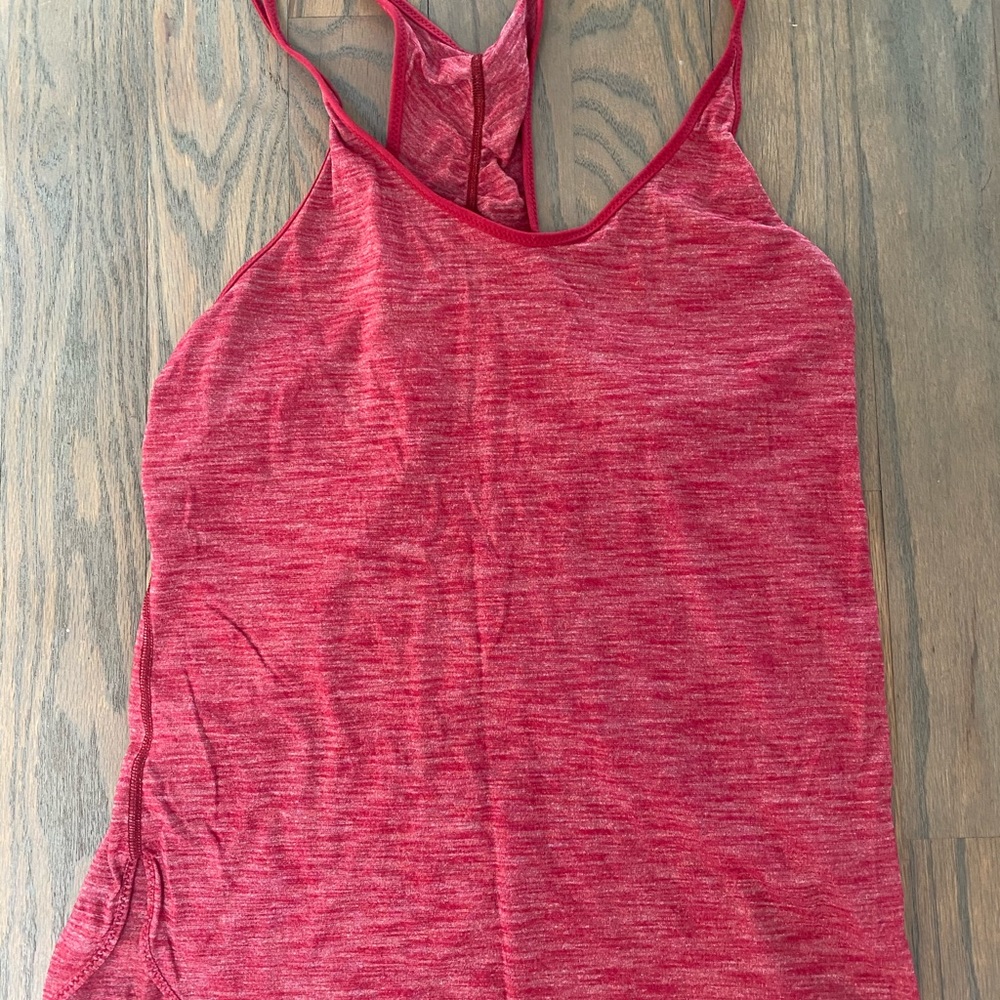 Lululemon Ruched Racer Back Tank Heathered Red - Picture 2 of 2